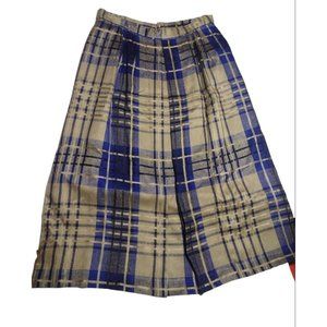 Vintage Austin Hill Sz 16 Plaid Pleat Front Full Skirt Lined Pockets Modest USA